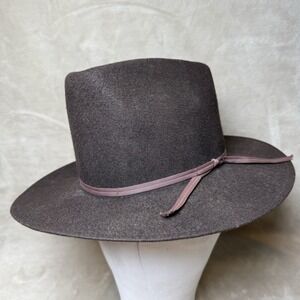 Vintage Rockmount Ranch Wear Fedora‎ Felt Hat Dark Brown Size L Denver Colorado